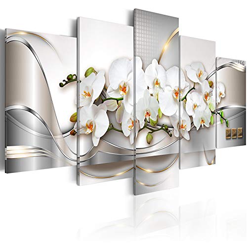 Orchid Flowers Wall Art White Floral Paintings on Canvas Prints Abstract Pictures for Living Room Decorations