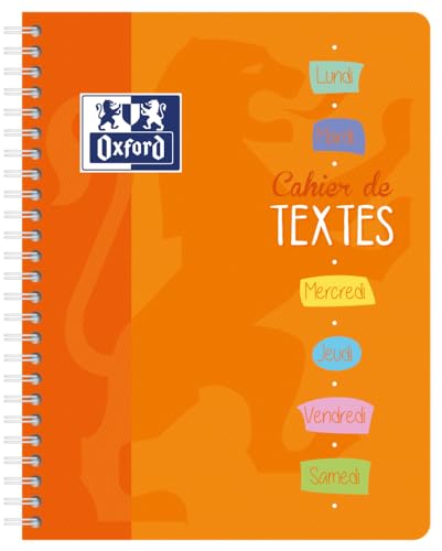 OXFORD Cahier de Textes 17x22cm Grands Carreaux Seyès 148 Pages