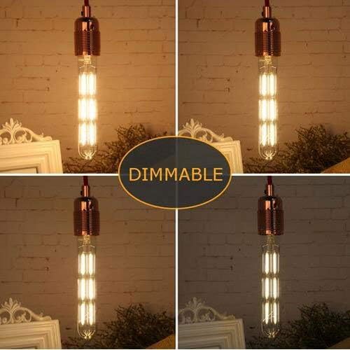 Klarlight Edison T10 Vintage Filament Bulb 6 Watt Dimmable E26 LED Tube Light Bulbs 60W Incandescent T10 Replacement Light for Home Decorative Showcase Bedside Lamp Lighting (3-Pack)