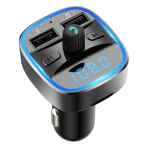 Transmisor FM Bluetooth Coche 5.0, Adaptador Inalámbrico Manos Libres para Coche con Dual USB 5 V/2,4 A 1A, Aparato Reproductor MP3, Soporte Unidad Tarjeta SD/Flash USB - imagen 7