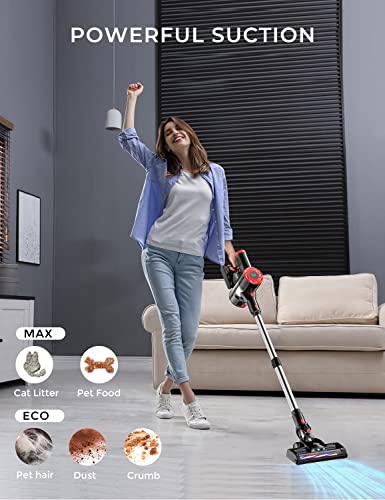 Syvio Cordless Vacuum Cleaner Rechargeable With 2200Mah Detachable Battery, 18000Pa Cyclone Vacuum With Double Hepa Filters, 2 Modes, Portable Handheld Stick Vacuum For Hard Floors #TOP1