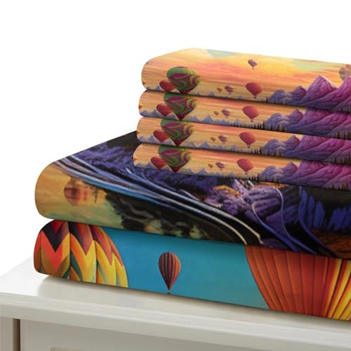Housse de couette ballon à air chaud 3D en microfibre 135x200cm