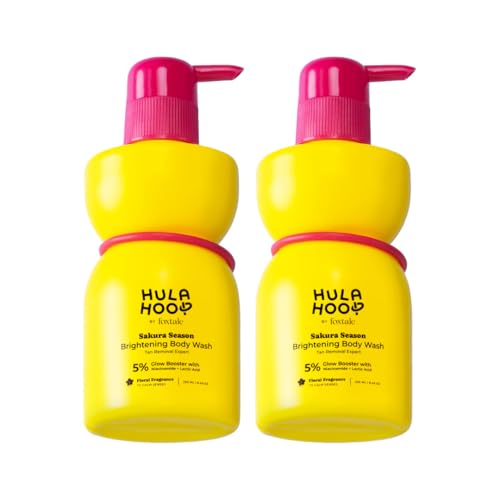 Image of Hula Hoop Brightening Body Wash | Lactic Acid & Niacinamide | Reduces tan from 1st wash | Brightens & Evens Out Skin Tone | Floral Sakura Scent| For Men & Women | 250ml