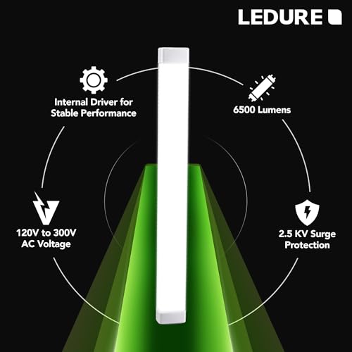 Image of LEDURE Comet 100W LED Batten Light 4 Feet | Pack of 10 | High Brightness 10000 Lumens | Cool Day White 6500K | Wall Ceiling LED Tubelight for Home, Office, Warehouse, Industrial & Commercial Spaces