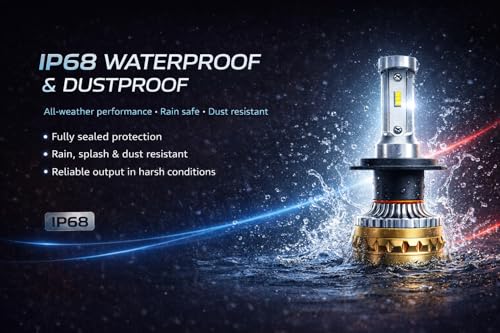 Image of ARZN H4 LED Headlight Bulb 80W AC /DC 6000K Sky White | Canbus | Plug & Play | Cooling Fan | Luma-Beam Technology | for Bike & Car