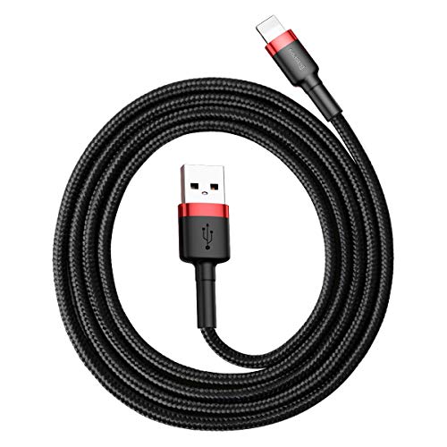 Image of Baseus cafule Cable USB For lightning 2.4A 1M Red+ Black