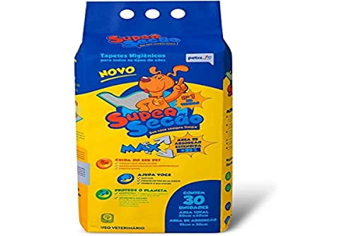 TAPETE HIGIÊNICO PARA CÃES SUPER SECÃO MAX -30 UNIDADES
