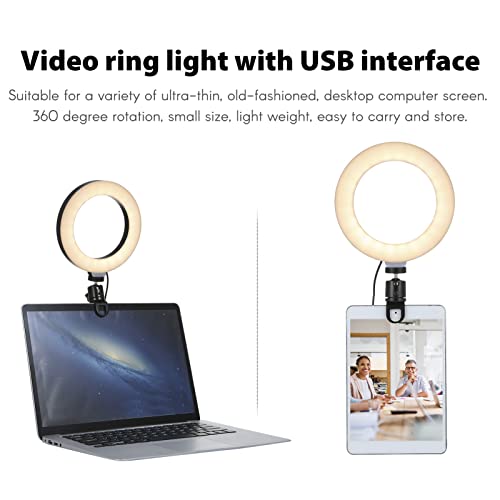 skrskr 6'' Ringlicht für Laptop, Computer-Clip, Video-Fülllicht, Konferenzring, Beauty-Live-Licht für Zoom-Meetings… – Bild 5