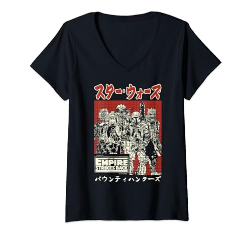 T-shirt femme Star Wars col en V à manches courtes imprimé nippon rétro chic