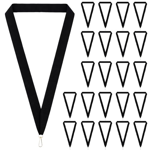 30 Pcs Award Neck Ribbons Black Medal Ribbons Neck Ribbons for Medals Flat Award Medals Neck Lanyards with Snap Clips Medal Lanyard for Kids Adults Student Competitions Sports Meeting Achievement