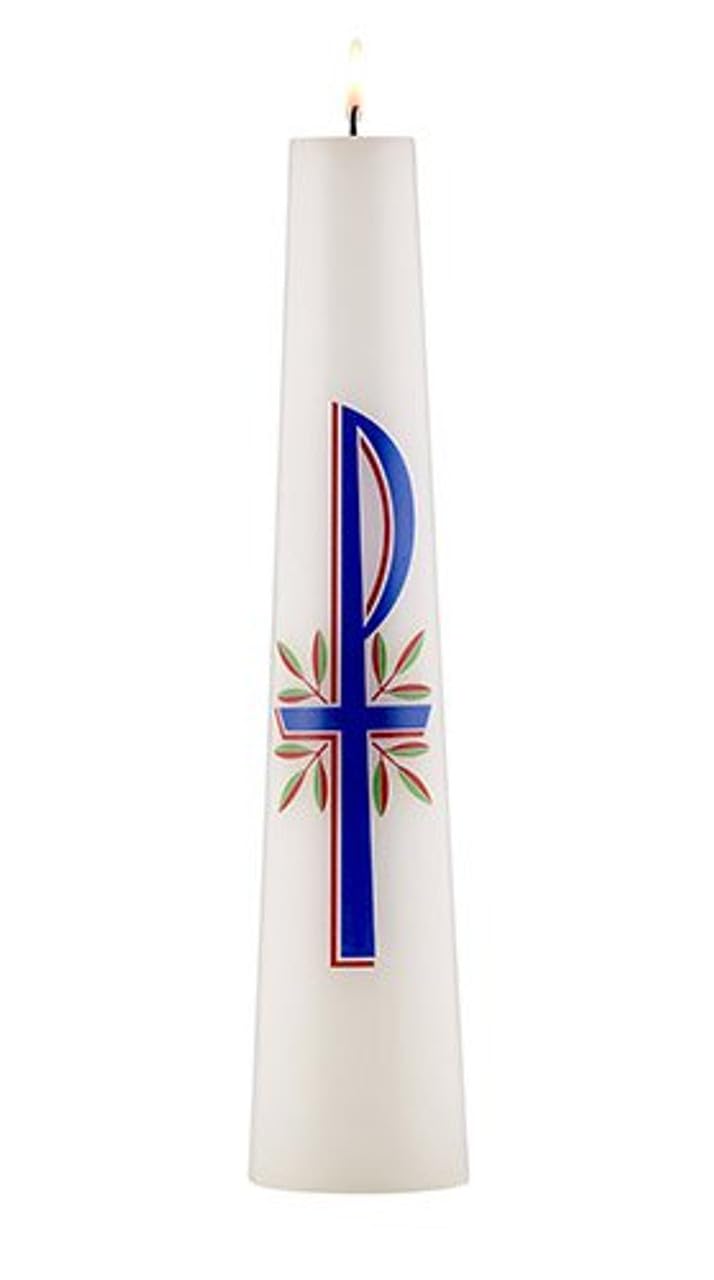 Trinity Church Supply ChriSaint Candle Chi Rho 100% Paraffin Wax Unscent Long Hours Lasting Candle for Home Prayer Space Sanctuary Decoration, Pack of 6