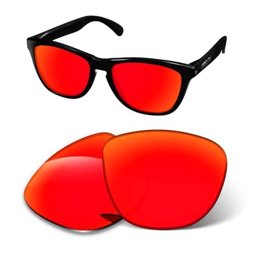Lentes de substituição de 1,6 mm compatíveis com óculos de sol Oakley Frogskins Range OO9284 OO9284A Frogskins OO9013 (laranja vermelho espelhado)