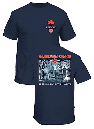 New World Graphics Auburn Men’s Navy Toomer Oaks College 2 Sided Short Sleeve T Shirt (XX-Large)