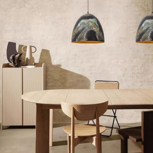 Suspension industrielle en métal vieilli avec sa corde ajustable - 4