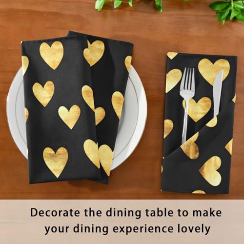 Servilletas de Tela con Estampado Corazones Dorados Pack de 6 miniatura 7