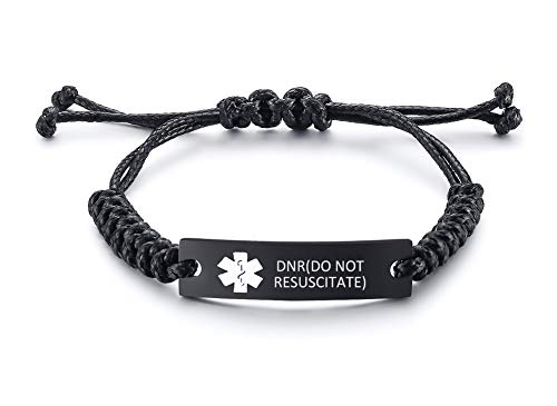 XUANPAI Hombre Mujer Unisex no_metal_stamp DNR (No reanimar) (Do Not Resuscitate) N/A.