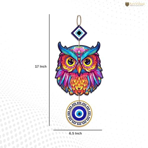 Artvibes Designer Wooden Wall Hanging For Home Decor | Decoration For Living Room | Modern Artworks Wall Decor Items | Peace Charm Wall Accents | Door Entrance Decorative Hangings (WH_8507NN)