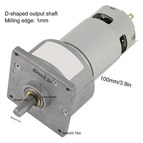 Gear Motor, DC12V/24V 35W Mini DC Gear Motor Metal Speed adjust Large torsion Motor CW/CCW(12V 50rpm)