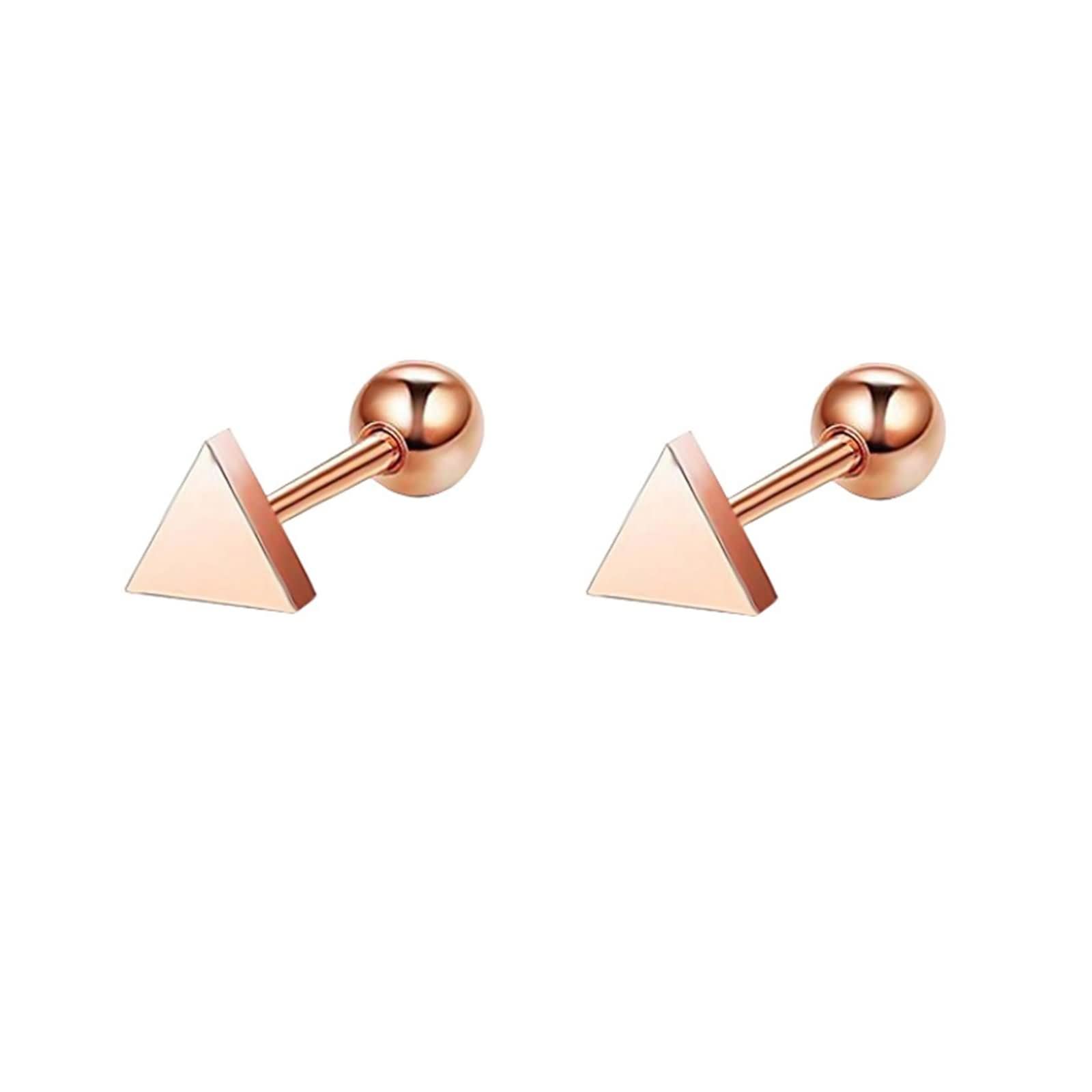 9K / 14K / 18 Karat Gelbgold Ohrstecker Ohrringe Damen, Dreieck, Gold Frauen Ohrringe