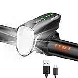 Aeoured LED Fahrradlicht Set,2022 Neues 100 Lux Fahrradlicht Vorne,4 Licht-Modi USB Aufladbar Fahrradlampe,Fahrradlampe mit Auto Modi, IPX6 Regenfest für Radfahren, Camping usw