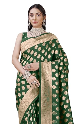 Image of MIRCHI FASHION Women Saree | Banarasi Silk Woven Design Daily Regular Use Sari with Blouse