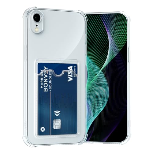 Image of AKABEILA Case for iPhone XR Clear Cute Phone Case Soft TPU Wallet Case Slim Bag Cover Shockproof with Card Slot Holder