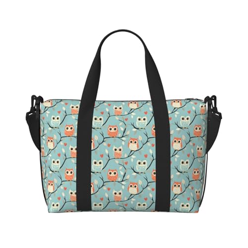 Travel Duffle Bags For Women Men - Colorful Owl Cute Print Personal Item Weekender Overnight Gym Carry On Airport Tote Bag With Strap For Yoga, Travel, Business Trips