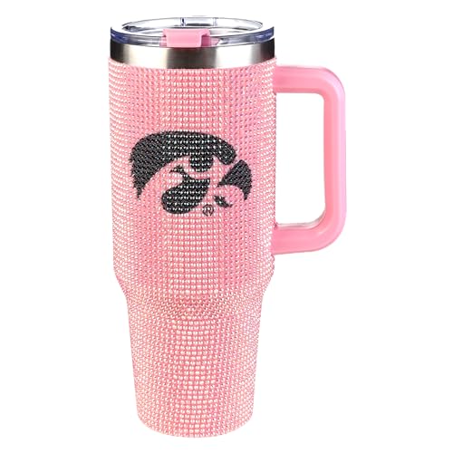 Image of The Memory Company Officially Licensed NCAA - University of Iowa 40oz Pink Bling Game Day Tumbler