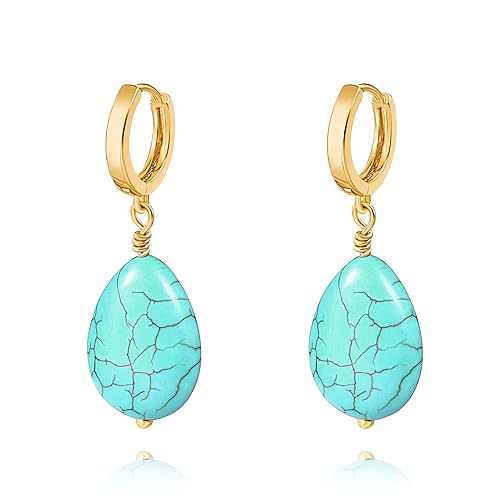 18K Gold Evil Eye Cross Huggie Hoop Earrings Dainty Simple Turquoise Drop Dangle Earrings for Women CZ Cute Earrings