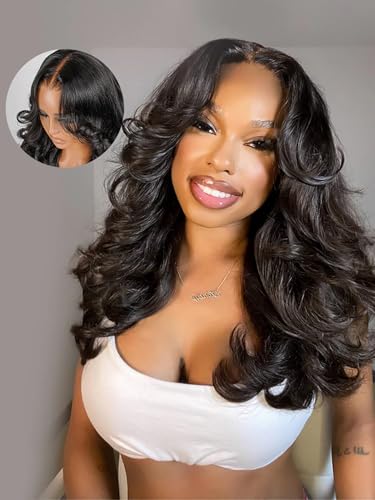 Image of ISEE Glueless Wigs Human Hair 7x5 Layered Body Wave Wig For Women 20 Inch