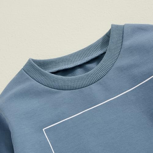 Toddler Baby Boy Clothes Letter Print Long Sleeve Sweatshirt Pullover Tops and Jogger Pants Cute Fall Winter Outfit4