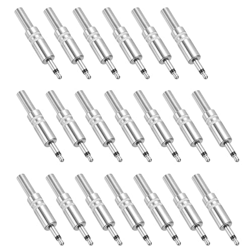 MECCANIXITY 20 Pcs 1/8" TS Audio Male Plug miniatura 1