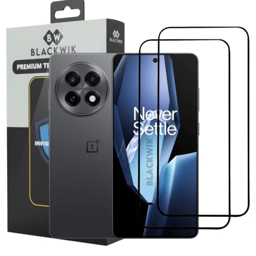 Image of Blackwik Tempered Glass Screen Protector for OnePlus 13R with Edge-To-Edge Protector Coverage | Easy Installation Kit (Black) (Pack Of 2)