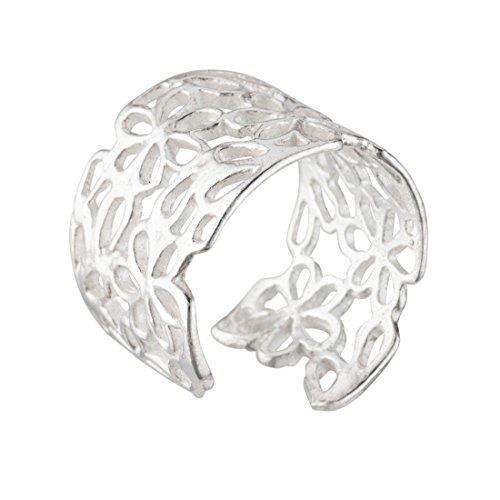 Silverly Anillo de Las Mujeres Ajustables Filigrana de Plata de Ley .925