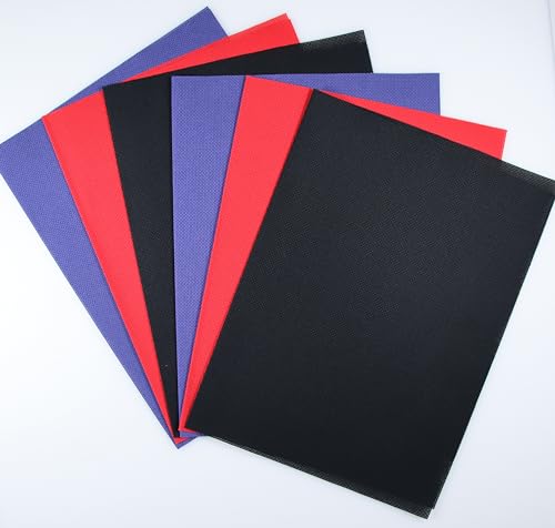 Image of KCS 4 /6 pc of 12 inch x 18 inch(30cmx45cm) 18CT Counted Cotton Aida Cloth Cross Stitch Fabric (6 pc,Red+Royal Blue+Black)