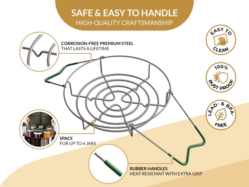 Bella Cooks Canning Supplies Starter Kit - 7-In-1 Canning Set - Incl. Canning Funnel, Canning Rack, Canning Jar Lifter, Jar Wrench, Tongs & More #TOP3