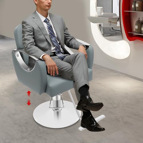 Image of Barber Chair,Salon Chair for Hair Stylist with Height Adjustment,360 Rotatable Salon Chair for Barber Store,Beauty Salons,Spas