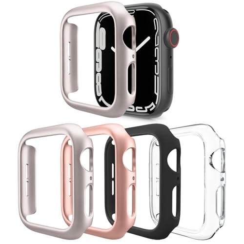 4 Pack [No Screen Protector] Bumper Case Compatible with Apple Watch SE 2 (2024) SE Series 6 Series 5 Series 4 40mm, Ultra Thin Hard PC Shockproof Case Cover Protector Frame for iWatch 40mm