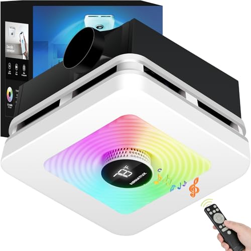Bathroom Exhaust Fan with Light and Bluetooth Speaker
