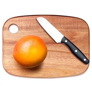 Small Acacia Wood Cutting Boards for Kitchen with Hanging – Mini Wooden Cutting Board for Vegetables, Fruit, Bread, Meat – BPA Free, 9.6″ x 6.5″