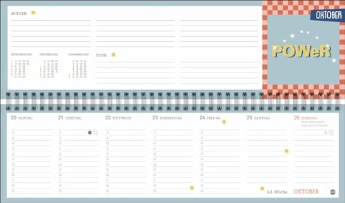 Design Wochenquerplaner 2025: Wochenkalender in frischen Farben zur Übersicht bei der Planung aller wichtigen Termine. Tischkalender für Büro und zu ... Platz für Notizen. (Tisch-Querplaner Heye)