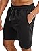 Ouber Men's 7'' Gym Workout Sweat Shorts Bodybuilding Running Training Jogging Shorts Black,S