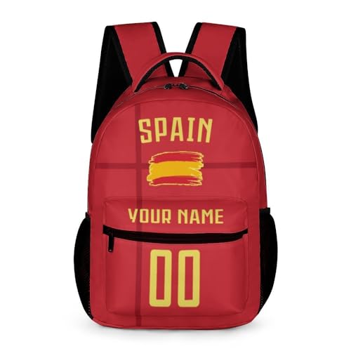 ZSX74B Spain Custom Kids Soccer Backpack, Personalized School Bag