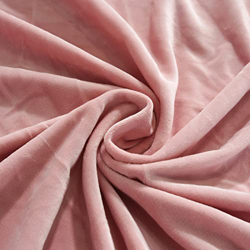 Mifxin Sectional Sofa Covers 2 Piece Stretch Velvet L Shape Couch Slipcovers Elastic Sectional L-Shaped Sofa Furniture Protector With 4Pcs Pillow Covers (Velvet Pink) #TOP5