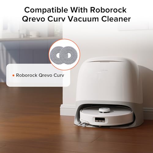 Image of roborock 4 Pack Microfiber Mop Cloths Qrevo Curv, Qrevo Curv S5X, Qrevo Edge Robot Vacuum, Mop Pad Replacement Accessories