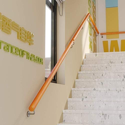 Rampe d'escalier 90 cm ultra robuste kit complet de support bois massif charge 200 kg