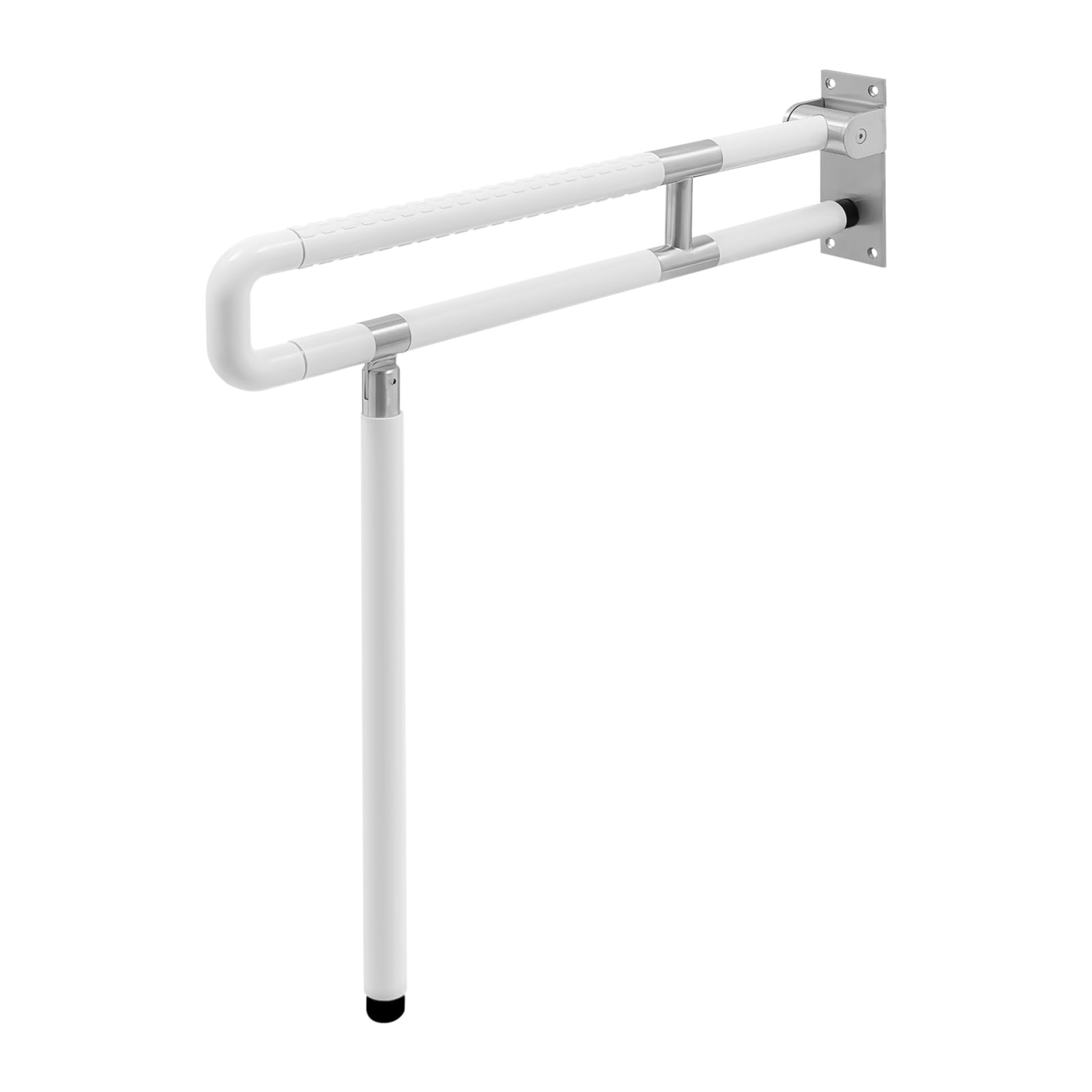 WC, składany uchwyt wspomagający wstawanie, składany uchwyt podporowy, uchwyt bezpieczeństwa, uchwyt mocujący (75 cm, biały)