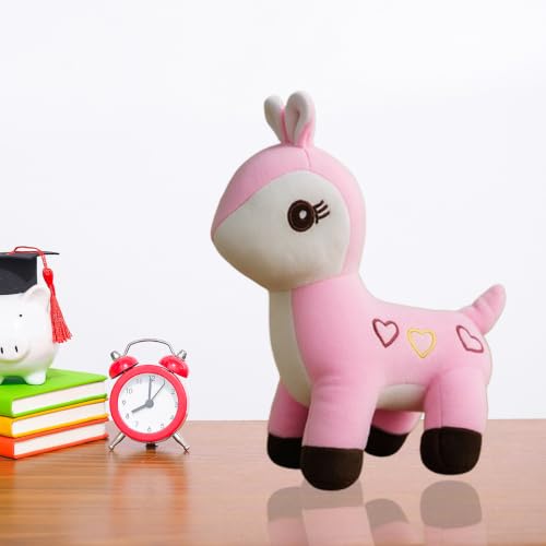 Image of Pink Reindeer Plush Toy, 30 cm, Soft Stuffed Animal with Heart Design