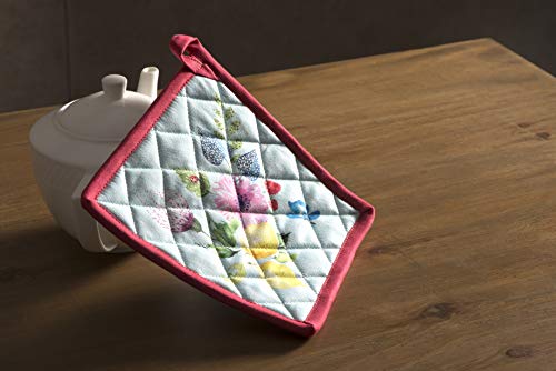Maison d' Hermine Pot Holders Set 100% Cotton Heat Resistant Potholders 20 cm x 20 cm Hot Pads with Loop for Cooking Baking Handling Hot Pans Gifts for Mothers Day (Pack of 2 - Image 4