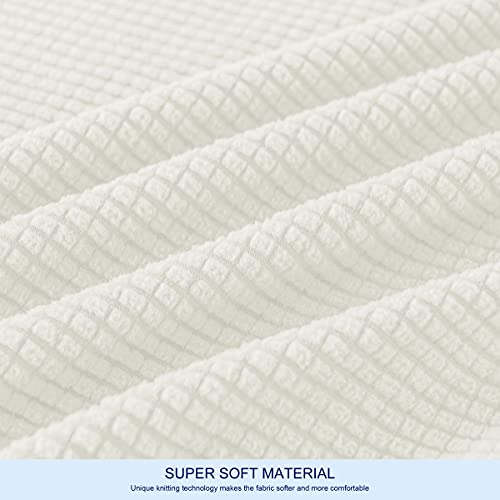 Subrtex Jacquard Stretch Futon Cover Foldable Armless Futon Sofa Slipcover Spandex Washable Settee Cover Coat Furniture Cover(Futon, White) (Sbtft0Wh) #TOP3